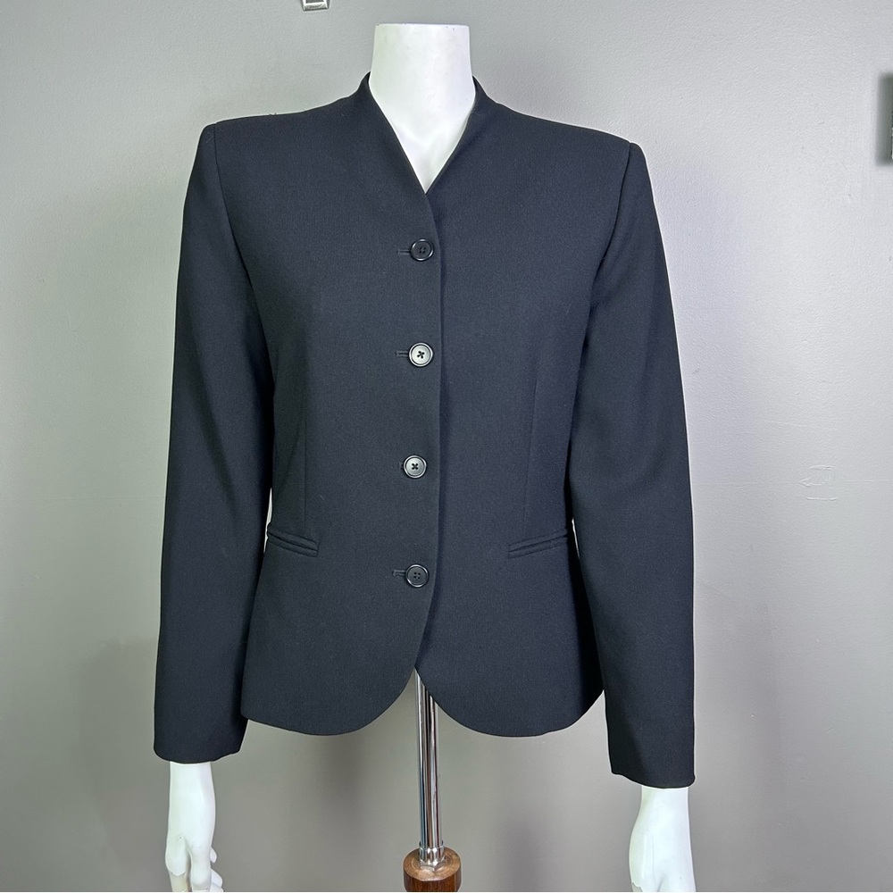 Lauren Ralph Lauren blazer 10 P black corpcore‎ suiting collarless black suiting